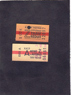 R A T P - METRO - Lot 2 Tickets -  Tarif Reduit - Divers Obliterations - Parfait Etat - Europe