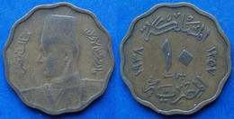 EGYPT - 10 Milliemes AH1357 1938 KM# 361 Farouk I (1936-1952) - Edelweiss Coins - Egypt