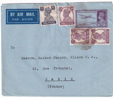 INDIA - 1946 - ENVELOPPE ENTIER AEROGRAMME => PARIS - 1936-47 King George VI