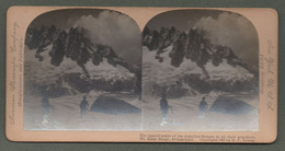 02156 "THE JAGGED PEAKS OF THE AIGUILLES ROUGES IN ALL THEIR GRANDEUR-MT. BLANC RANGE-SWITZERLAND" STEREOSCOPICA ORIG. - Stereoskopie