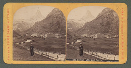 02160 "1133 - ZERMATT ET LE MONT CERVIN - VUES DE LA SUISSE, SAVOIE ET D'ITALIE" ANIMATA, ANIMALI. STEREOSCOPICA ORIG. - Estereoscópicas