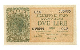 Italia - 2 Lire 1944 Luogotenenza     ---- - Italië – 2 Lire