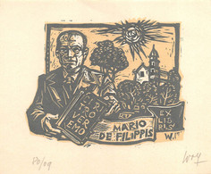 02174 "EX LIBRIS - MARIO DE FILIPPIS - CI RITROVEREMO - 80/09 - WOLF" ANIMATO ORIGINALE - Exlibris