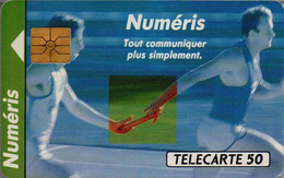 TÉLÉCARTE PHONECARD MONACO OFFICE DES TÉLÉPHONES NUMERIS COMMUNIQUER ATHLÉTISME COURSE RELAIS 50 UNITÉS UTILISÉE - Monace