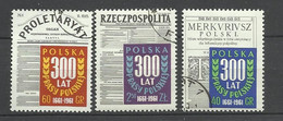 Pologne   YT  Oblitérés 1082/84 Presse Journaux Poland Polska Polen - Other & Unclassified