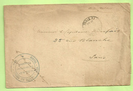 Brief Stempel PARIS + HOPITAL -DEPOT - CASERNE DES TOURELLES  (B9491) - Belgische Armee