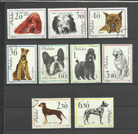 Pologne   YT  Oblitérés 1232/40 Chiens Dogs Perros Hunde Poland Polska Polen - Autres & Non Classés