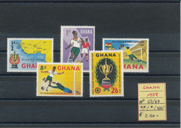 GHANA- 1959 N° 63/67 MNH - Fußball-Afrikameisterschaft