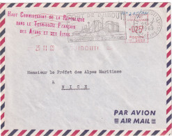 1969 - ENV. SERVICE Du HAUT COMMISSARIAT De La REPUBLIQUE Dans Le TERRITOIRE FRANCAIS à DJIBOUTI => NICE - Storia Postale