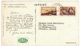 CARTE PUBLICITAIRE NOUVELLE CALÉDONIE LABORATOIRE PHARMACEUTIQUE IONYL CACHET Et AFFRANCHISSEMENT À VOIR 1954 NOUMÉA - Briefe U. Dokumente