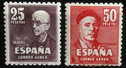 España: Año. 1947 - Aéreos. Serie, CPTA. 2/Val. ( Falla Y Zuloaga ) Número De Control Al Dorso. Dent. 9 - 3/4 X 10 -1/2 - Neufs