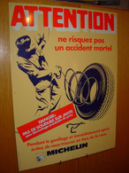 PLAQUE PUBLICITAIRE MICHELIN En Tôle Imprimée,   80 X 60 Cm  NEUVE , Rare  Jamais été Exposée Dehors - Plaques En Tôle (après 1960)