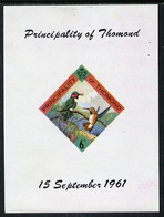 Thomond 1961 Humming Birds 6d (Diamond-shaped) Imperf M/sheet U/M - Sin Clasificación