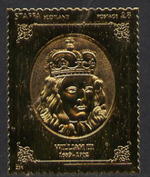 Staffa 1977 Monarchs £8 William III Embossed In 23k Gold Foil With 12 Carat White Gold Overlay (Rosen #495) U/M - Zonder Classificatie