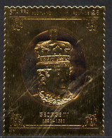 Staffa 1977 Monarchs £8 George IV Embossed In 23k Gold Foil With 12 Carat White Gold Overlay (Rosen #501) U/M - Unclassified