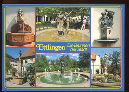 CPM Allemagne ETTLINGEN Die Brunnen Des Stadt Multi Vues - Ettlingen