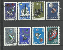 Pologne   YT  Oblitérés 1406/13 Cosmos  Gagarine Satellite   Chien Laîka   Poland Polska Polen - Autres & Non Classés