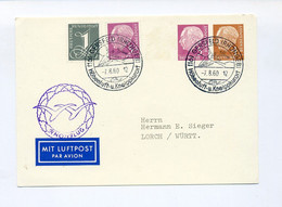 1960 Bund Lupo Privatganzsache 5  + 4 Pfg Heuss Rhönflug SSt Gersfeld An Sieger Lorch - Postales Privados - Usados