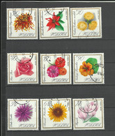 Pologne   YT  Oblitérés 1546/54   Fleurs  Rose Chrysanthème Capucine Dahlia Magnolia Poland Polska Polen - Altri & Non Classificati