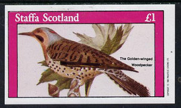 Staffa 1982 Golden Winged Woodpecker Imperf Souvenir Sheet (£1 Value) U/M - Scotland