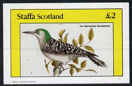 Staffa 1982 Red Bellied Woodpecker Imperf Deluxe Sheet (£2 Value) U/M - Scotland