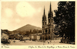 Voiron - La Place De La République Et Notre Dame De Vouise - L'église - Voiron