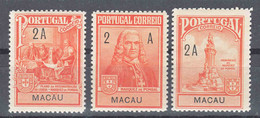 Macao Macau Portugal 1925 Postage Due Mi#4-6 Mint Never Hinged - Unused Stamps