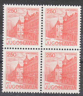 Yugoslavia Republic 1980 Kragujevac Mi#1843 Mint Never Hinged Piece Of 4 - Unused Stamps