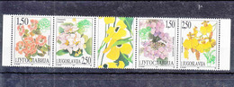 Yugoslavia 1997 Flowers Mi#2827-2830 Strip, Mint Never Hinged - Unused Stamps