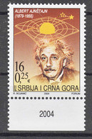 Yugoslavia, Serbia And Montenegro 2004 Einstein Mi#3193 Mint Never Hinged - Ungebraucht