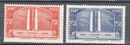 France 1936 Yvert#316-317 Mint Hinged (avec Charnieres) - Neufs