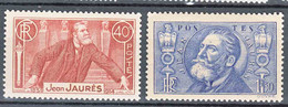 France 1936 Yvert#318-319 Mint Hinged (avec Charnieres) - Neufs