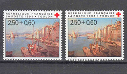 France 1991 Red Cross, Croix Rouge Mi#1867 Both Perforations, Mint Never Hinged - Neufs
