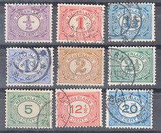 Netherlands 1899 Mi#49-52, 1908 Mi#75,76 And 1921 Mi#107-109 Used - Oblitérés