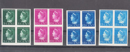 Netherlands 1940 Mi#341,343,344,345 U, Mint Never Hinged Imperforated Pieces Of Four - Nuovi