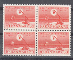 Denmark 1960 Mi#383 Mint Never Hinged Piece Of 4 - Ungebraucht