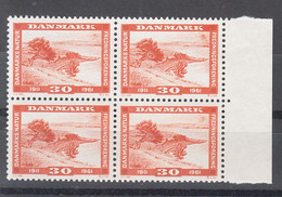 Denmark 1961 Mi#389 Mint Never Hinged Piece Of 4 - Unused Stamps