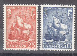 Denmark 1951 Boats Ships Mi#323-324 Mint Never Hinged - Unused Stamps