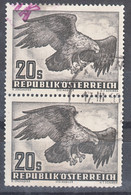 Austria 1952 Airmail Birds Mi#968 Used Pair - Used Stamps