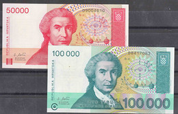 Croatia 1993 50000 And 100000 Dinara, UNC - Croacia