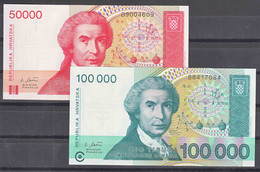 Croatia 1993 50000 And 100000 Dinara, UNC - Croazia