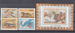 Hungary 1978 Mi#3310-3313 A + Block 134 A, Mint Never Hinged - Unused Stamps
