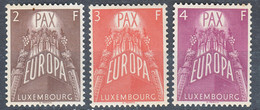 Luxembourg 1957 Europa CEPT PAX Mi#572-574 Mint Lightly Hinged - 1957