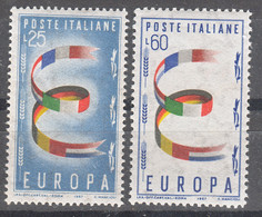 Italy Republic 1957 Europa CEPT Sassone#817-818 Mi#992-993 Mint Never Hinged - 1957