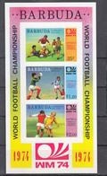 Barbuda 1974 FIFA World Cup In West Germany, Mint Never Hinged Block - 1974 – West-Duitsland