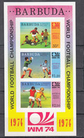 Barbuda 1974 FIFA World Cup In West Germany, Mint Never Hinged Block - 1974 – Germania Ovest