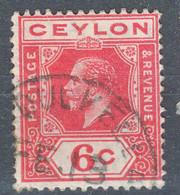 Great Britain Colonies, Ceylon, 6p Used - Ceylan (...-1947)