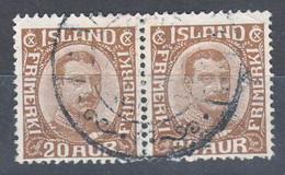 Iceland Island Ijsland 1921 Mi#101 Used Pair - Used Stamps