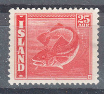 Iceland Island Ijsland 1940 Fish Mi#216 B Mint Hinged, Perforation 14 : 13 1/2 - Nuovi