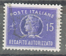 Italy Republic 1949 Recapito Autorizzato Sassone#10 Mi#9 Used - 1946-60: Gebraucht